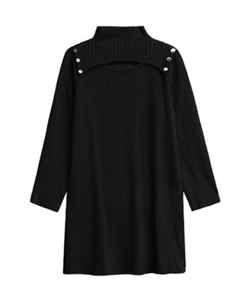 Half Turtleneck Knit Dress